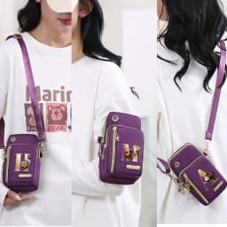 Floral Alphabet Z Printed Fashionable Casual Single-Shoulder Crossbody Bag, New Design Nylon Single-Shoulder Bag for Women