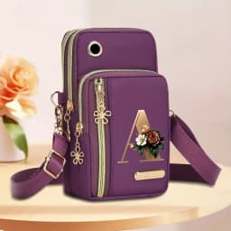 Floral Alphabet Z Printed Fashionable Casual Single-Shoulder Crossbody Bag, New Design Nylon Single-Shoulder Bag for Women