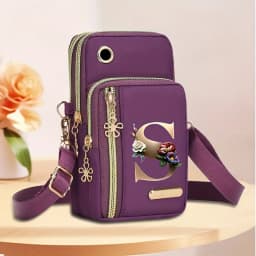 Floral Alphabet Z Printed Fashionable Casual Single-Shoulder Crossbody Bag, New Design Nylon Single-Shoulder Bag for Women