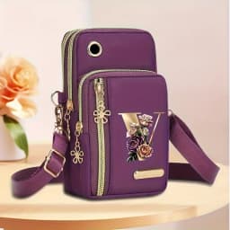 Floral Alphabet Z Printed Fashionable Casual Single-Shoulder Crossbody Bag, New Design Nylon Single-Shoulder Bag for Women