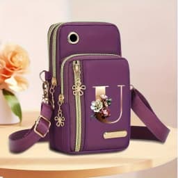 Floral Alphabet Z Printed Fashionable Casual Single-Shoulder Crossbody Bag, New Design Nylon Single-Shoulder Bag for Women