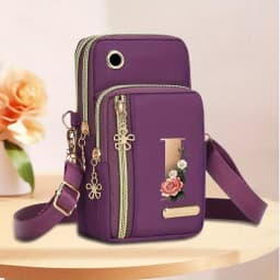 Floral Alphabet Z Printed Fashionable Casual Single-Shoulder Crossbody Bag, New Design Nylon Single-Shoulder Bag for Women