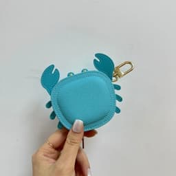 Crab Coin Purse Bag Charm Pendant,Mini Wallet Zipper Pouch for Earphone Storage,Backpack Handbag Hanging Decoration Accessories
