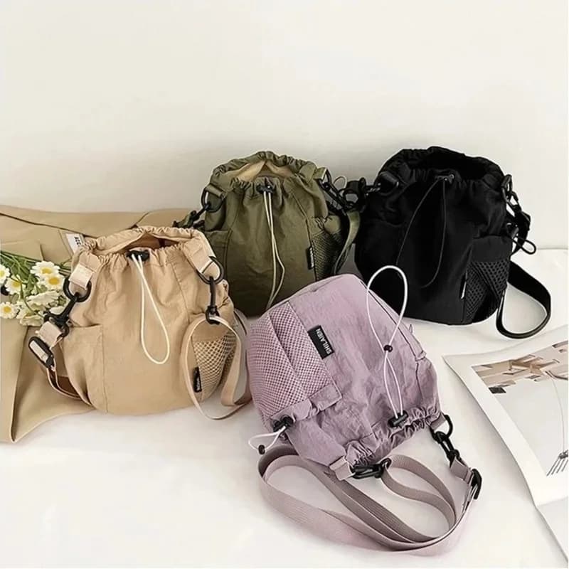Portable Single Shoulder Shoulder Bag Nylon Solid Color Small Bag Lightweight Crossbody Bag Outdoor