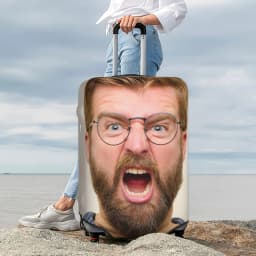 Custom Luggage Covers - Personalize with Your Photos or Text, Double-Sided Printing, Stretchy Polyester, Washable Travel Luggage