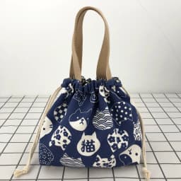 Japanese Cute Bento Bag Tote Canvas Lunch Bags Cartoon Anime Drawstring Bag Foldable Holds Two Lunch Boxes