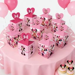 12pcs Minnie Party Gift Boxes, High Beauty Party Gift Boxes, Festival Party Gift Storage Boxes, Party Supplies,shopping bag