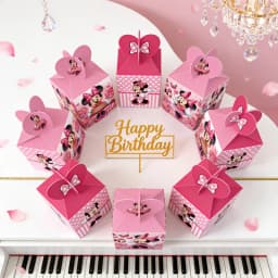 12pcs Minnie Party Gift Boxes, High Beauty Party Gift Boxes, Festival Party Gift Storage Boxes, Party Supplies,shopping bag