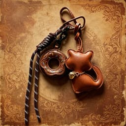 Stylish PU Leather Cat Pendant Keychain Bag Charm Hanging -Fashionable & Fun Accessory for Bags