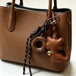 Stylish PU Leather Cat Pendant Keychain Bag Charm Hanging -Fashionable & Fun Accessory for Bags