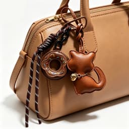 Stylish PU Leather Cat Pendant Keychain Bag Charm Hanging -Fashionable & Fun Accessory for Bags