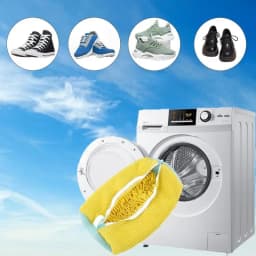 Fluffy Fiber 360 ° Surround Cleaning Shoe Washing Bag - Reusable Durable Machine-Washable Laundry Bag with Zipper Closure(1Pc)