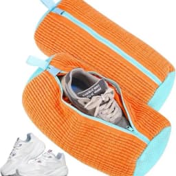Fluffy Fiber 360 ° Surround Cleaning Shoe Washing Bag - Reusable Durable Machine-Washable Laundry Bag with Zipper Closure(1Pc)