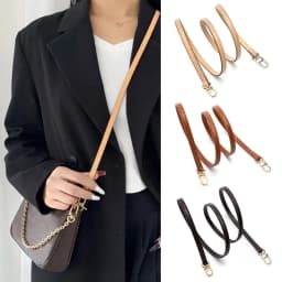 Fashion Leather Bag Strap Replacement Adjustable Handbag Belt Solid Color Thin Shoulder Bag Strap High Quality Bag Accessories