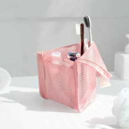 Mesh Travel Toiletry Bag Portable Toothbrush Cosmetic Organizer Makeup Brush Storage Pouch Bathroom Wash Pack