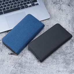 New men's long zipper wallet large capacity multi-card business canvas clutch wallet.