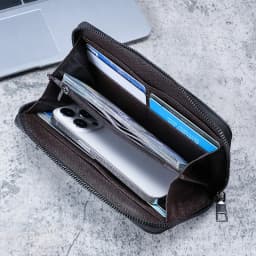 New men's long zipper wallet large capacity multi-card business canvas clutch wallet.