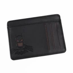 PU Leather Bat ID Card Wallet For Men Short Slim Minimalist Front Pocket Card Holder Wallet With Cutout Superhero Face Mask Eyes