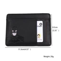 PU Leather Bat ID Card Wallet For Men Short Slim Minimalist Front Pocket Card Holder Wallet With Cutout Superhero Face Mask Eyes