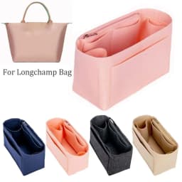Felt Insert Liner Purse Organiser Pouch Handbag Tote Internal Organizer Bag with Pockets, Dustproof Felt Liner for Longchamp Bag
