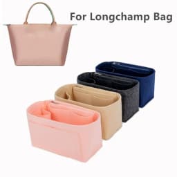 Felt Insert Liner Purse Organiser Pouch Handbag Tote Internal Organizer Bag with Pockets, Dustproof Felt Liner for Longchamp Bag