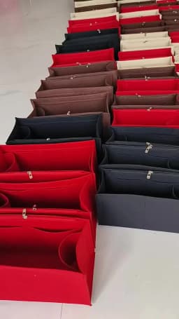 Felt Insert Liner Purse Organiser Pouch Handbag Tote Internal Organizer Bag with Pockets, Dustproof Felt Liner for Longchamp Bag