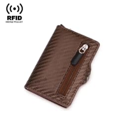 Carbon Fiber Wallet For Men Credit Card Holder RFID Blocking Thin Mini Aluminium Metal Wallets Coin Pocket Money Bag Vallet