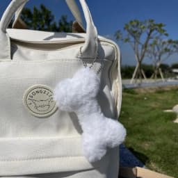 New Cute Dog Bone Pendant Key Ring Plush Keychain Soft Stuffed Keyrings for Boy Girl for Bag Decorations Student Accessories