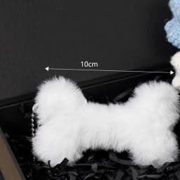 New Cute Dog Bone Pendant Key Ring Plush Keychain Soft Stuffed Keyrings for Boy Girl for Bag Decorations Student Accessories