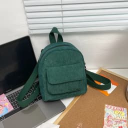Fashion Women Mini Backpack Solid Color Corduroy Small Backpacks Female Casual Outdoor Travel Rucksack School Baskpack for Girls