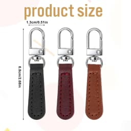 4pcs PU Leather Zipper Pull Replacement, Pull Zipper Tabs Fasteners for Bags Luggage Purses Backpacks