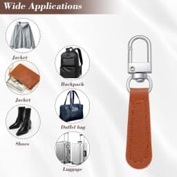 4pcs PU Leather Zipper Pull Replacement, Pull Zipper Tabs Fasteners for Bags Luggage Purses Backpacks
