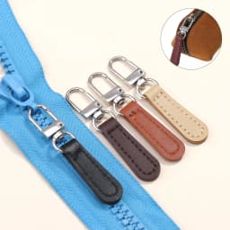 4pcs PU Leather Zipper Pull Replacement, Pull Zipper Tabs Fasteners for Bags Luggage Purses Backpacks