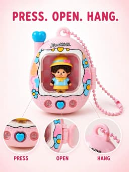 Monchhichi Led Light Up Keychain Cute Retro Y2K Bag Charm Tamagotchi Style Glowing Pendant Anime Gift For Teen Girls Backpacks