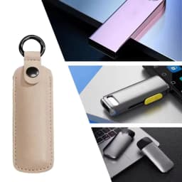 Leather U Disk Pouch Key Ring Holder USB Flash Drive Storage Bag Pendrive Protective Cover Memory Stick Case