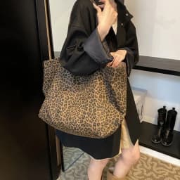 Fashion Leopard Print Shoulder Bag Large Capacity Hand-held Women Tote Bag Texture Underarm Bag Crossbody Bag