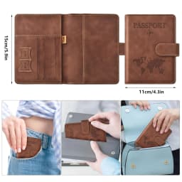 Passport Holder, Passport Cover with Credit Card Slot and Boarding Pass Slot Combo, Passport Wallet Case Book Travel Must Have