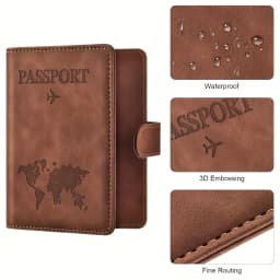 Passport Holder, Passport Cover with Credit Card Slot and Boarding Pass Slot Combo, Passport Wallet Case Book Travel Must Have
