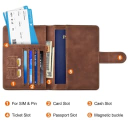 Passport Holder, Passport Cover with Credit Card Slot and Boarding Pass Slot Combo, Passport Wallet Case Book Travel Must Have