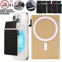 Pop-Up RFID Blocking Card Holder Aluminum Alloy Card Push Bag Large-Capacity Phone Magnetic Metal Box Wallet Men Women Purse