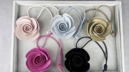 5 Colors Handmade PU Leather Camellia Flower Keychain/Bag Charm-Summer Beach Vibe/Gift-Car/Bag Accessory/Decor-Keychain For Her