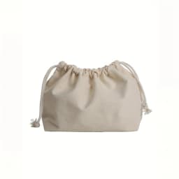Beige Polyester Double Drawstring Storage Bag Casual Accessory & Cosmetic Organizer with Secure Closure for Home Organization