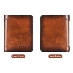 1Pcs Durable PU Leather Men Wallet Vintage RFID Blocking Trifold Wallet Multi-functional Thin ID Credit Card Holder