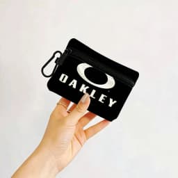 O-Oakleys logo Oxford Cloth Zipper Wallet Multifunctional Hanging Coin Bag For Credit Cards Keys Coins Wireless Earbuds