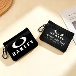 O-Oakleys logo Oxford Cloth Zipper Wallet Multifunctional Hanging Coin Bag For Credit Cards Keys Coins Wireless Earbuds