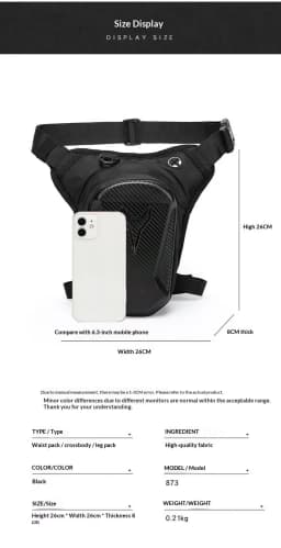 Motorcycle Leg Tank Bag Waterproof Waist Pack Crossbody Rider Biker Drop Thigh Motocross Moto Gear Men Women