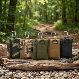 Waterproof Lightweight Oxford Mini Tactical Pouch Carabiner Molle Zipper Key Coin Card Bag Outdoor Hiking Men Travel Wallet
