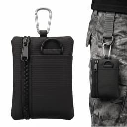 Waterproof Lightweight Oxford Mini Tactical Pouch Carabiner Molle Zipper Key Coin Card Bag Outdoor Hiking Men Travel Wallet