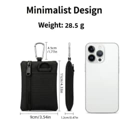 Waterproof Lightweight Oxford Mini Tactical Pouch Carabiner Molle Zipper Key Coin Card Bag Outdoor Hiking Men Travel Wallet