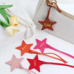 Customized Name Information: PU Leather Creative Five-Pointed Star Bag Decoration Pendant, Key Pendant, Bag Accessories